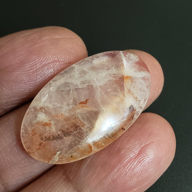 Natural Iron Quartz Cabochon. Size- approx. 34x20mm